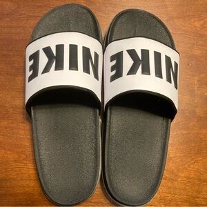 Nike Black and White Slide Sandals